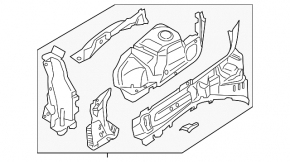 Front quarter right Ford Fusion mk5 13-16 without bracket graphite