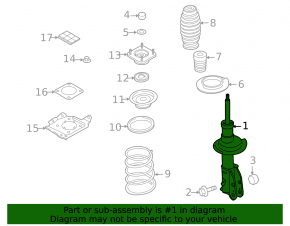 Front right shock absorber Mazda CX-9 13-15 FWD