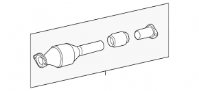 Exhaust line middle part with catalytic converter Toyota Highlander 17-19 3.5