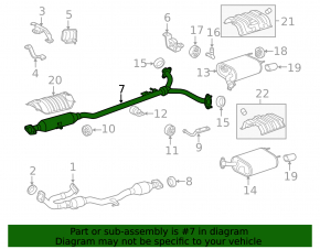 Exhaust manifold center section Lexus ES350 13-18