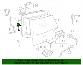 VW Beetle 12-19 trunk door lock bracket