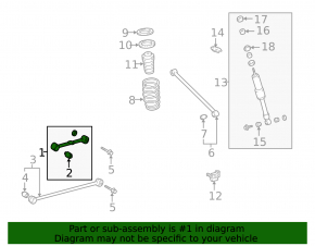 Upper rear left trailing arm for Lexus LX 98-07