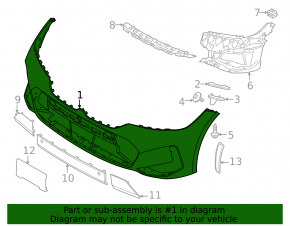 Bare front bumper for BMW 3 Series G20 23-26 M Sport, with parking sensors