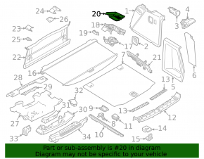 Arch lining right BMW X3 G01 18-21 black, under the belt