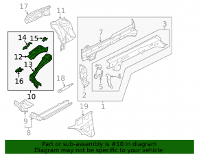 Front left quarter panel for Subaru Outback 15-19