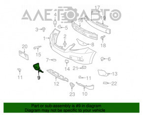 Front bumper lower right lip Lexus RX350 RX450h 10-12 pre-rest, structure