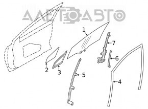 Front right door glass Subaru Forester 19- SK