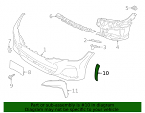 Front bumper reflector right BMW 3 G20 19-
