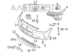 Front bumper reflector right BMW 3 G20 19-
