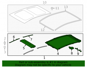Sunroof assembly for Toyota Prius V 12-14 panoramic