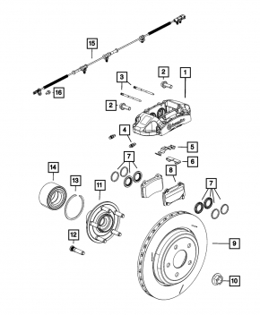 Rear left caliper Jeep Grand Cherokee WK2 12-17 brembo, for R20