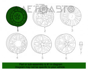 Spare tire spare wheel Fiat 500L 14-19 135/70 R16