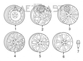 Spare tire spare wheel Fiat 500L 14-19 135/70 R16