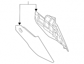 Center console trim side right Nissan Sentra 13-19 front, black, scratches