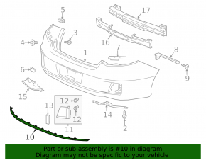 Rear bumper molding Honda Accord 13-15 prerest