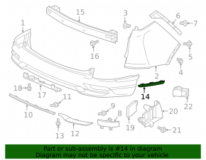 Rear bumper molding right Honda CRV 17-22 chrome