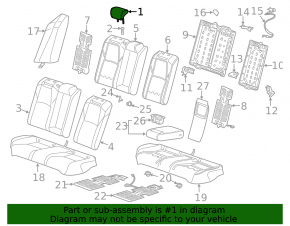 Headrest rear left Honda Accord 18-19 leather gray
