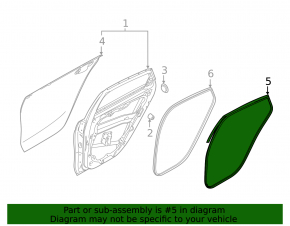 Door seal rear left Kia Forte 19-24 4d