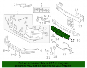 Front bumper reinforcement trim Audi A3 8V 15-20