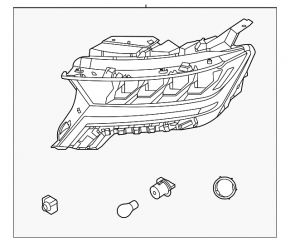 Kia Sorento 21-24 HEV LED Headlight, Left, Reflector Lamp