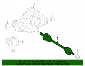 Drive axle shaft rear left Mercedes X164 GL W164 ML