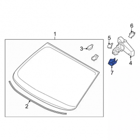 Interior mirror trim Ford Fusion mk5 13-20 black, type 2