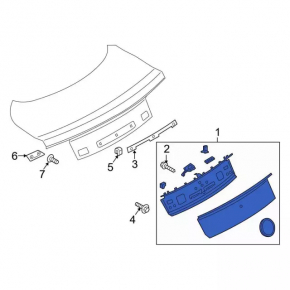 Trunk lid trim with emblem chrome Ford Mustang mk6 15-17 type 1