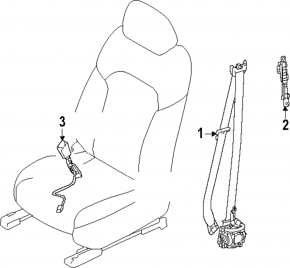 Mazda CX-90 24-26 black driver's seat belt latch with wire