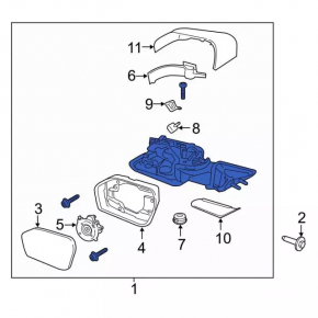 Side mirror left Ford Explorer 20-24 turn signal, heating, memory, auto-dimming, camera, BSM