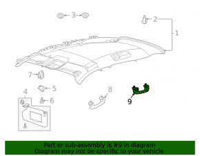Ceiling handle rear right Ford Bronco Sport 21-25 gray