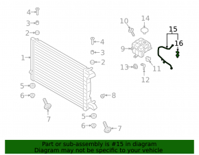 Cooling return pipe, tank-radiator, Porsche Cayenne 19-26 3.0T, 2 parts