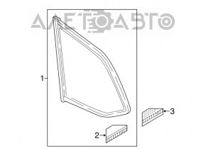 Rear left blind glass vent Mazda CX-9 16- chrome