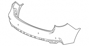 Bare rear bumper for Acura MDX 17-20 rest.
