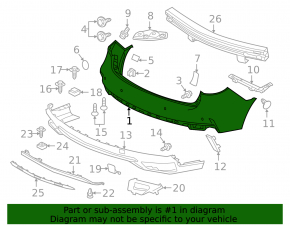 Rear bumper bare Acura MDX 17-20 rest
