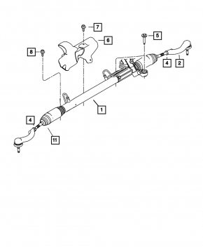 Tie rod with tip left Dodge Journey 11-
