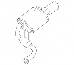 Muffler rear part with barrel right Nissan Maxima A36 16-19 3.5
