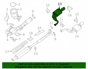 Muffler rear part with barrel right Nissan Maxima A36 16-19 3.5