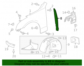 Right door-wing seal for Cadillac ATS 13-18