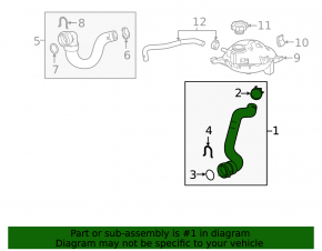 Upper cooling hose Chevrolet Cruze 16-