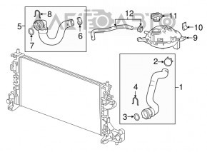 Upper cooling hose Chevrolet Cruze 16-