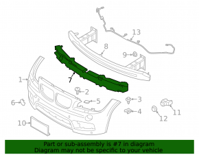 BMW X1 E84 13-15 Front Bumper Absorber with M Sport