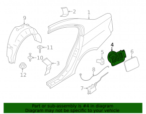 Fuel filler flap housing BMW 3 F30 4d 12-18