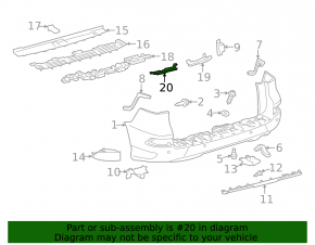 Left inner rear bumper bracket for Lexus GX460 10-23