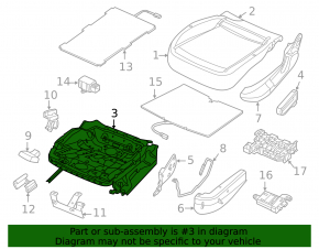 Driver's seat runner, left, VW Beetle 12-16, mechanical, without frame