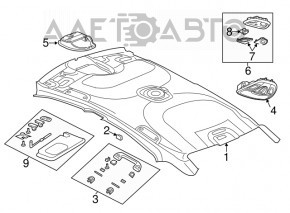 Dodge Dart 13-16 black headliner without sunroof
