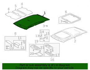 Ceiling trim Lexus IS200 IS300 99-05 gray under the sunroof, for dry cleaning, creases, dents