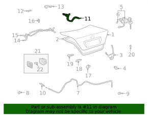 Left trunk lid hinge for Toyota Camry v30 2.4