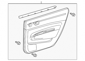 Rear left door trim card beige Toyota Prius 20 04-09 under JBL