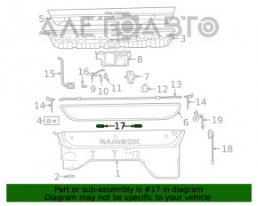 Left tailgate license plate light on Jeep Compass 17-26, broken latch