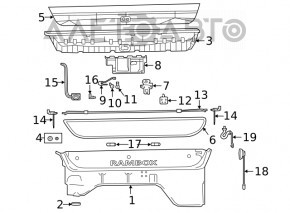 Left tailgate license plate light on Jeep Compass 17-26, broken latch